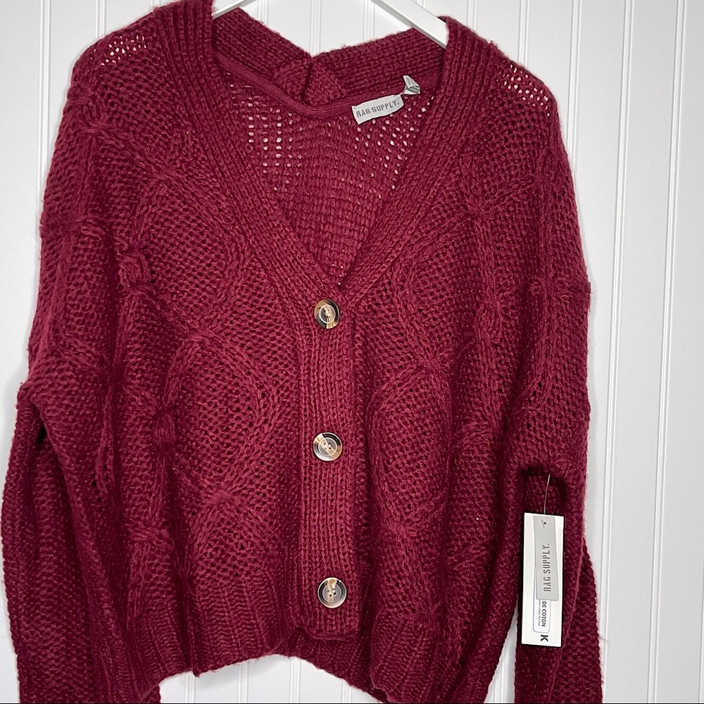 RAG SUPPLY BURGUNDY/WINE SWEATER- M